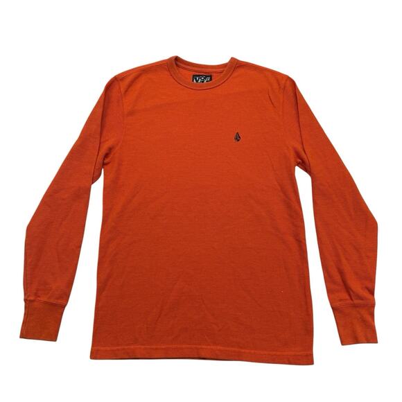 Volcom Shirt Mens Medium M Orange Thermal Long Sleeve Skater Skateboarding - Picture 1 of 12